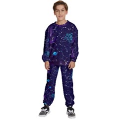 Realistic-night-sky-poster-with-constellations Kids  Sweatshirt Set by Ket1n9