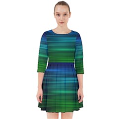 Blue And Green Lines Smock Dress by Ket1n9