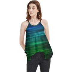 Blue And Green Lines Flowy Camisole Tank Top by Ket1n9