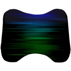 Blue And Green Lines Head Support Cushion by Ket1n9