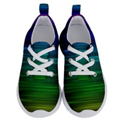 Blue And Green Lines Running Shoes by Ket1n9