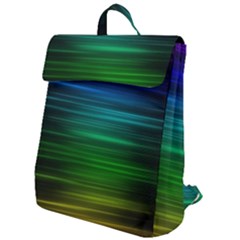 Blue And Green Lines Flap Top Backpack by Ket1n9