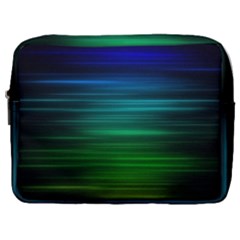 Blue And Green Lines Make Up Pouch (large) by Ket1n9