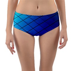 Blue Pattern Plain Cartoon Reversible Mid-waist Bikini Bottoms by Ket1n9