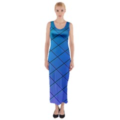 Blue Pattern Plain Cartoon Fitted Maxi Dress by Ket1n9