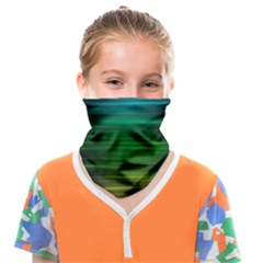 Blue And Green Lines Face Covering Bandana (kids) by Ket1n9