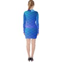 Blue Pattern Plain Cartoon V-neck Bodycon Long Sleeve Dress View2