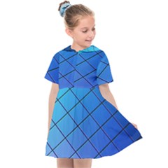 Blue Pattern Plain Cartoon Kids  Sailor Dress by Ket1n9