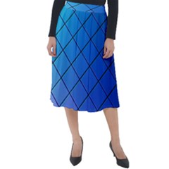 Blue Pattern Plain Cartoon Classic Velour Midi Skirt  by Ket1n9