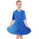 Blue Pattern Plain Cartoon Kids  All Frills Chiffon Dress View1