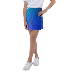 Blue Pattern Plain Cartoon Kids  Tennis Skirt by Ket1n9