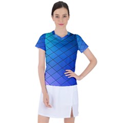 Blue Pattern Plain Cartoon Women s Sports Top by Ket1n9