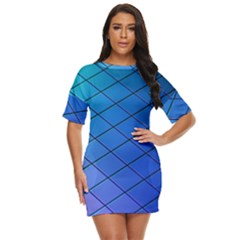 Blue Pattern Plain Cartoon Just Threw It On Dress by Ket1n9