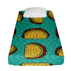 Taco-drawing-background-mexican-fast-food-pattern Fitted Sheet (single Size) by Ket1n9