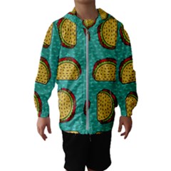 Taco-drawing-background-mexican-fast-food-pattern Kids  Hooded Windbreaker by Ket1n9