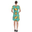 Taco-drawing-background-mexican-fast-food-pattern Short Sleeve V-neck Flare Dress View2