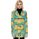 Taco-drawing-background-mexican-fast-food-pattern Button Up Hooded Coat  View1