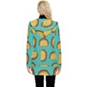 Taco-drawing-background-mexican-fast-food-pattern Button Up Hooded Coat  View2