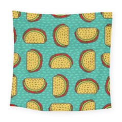 Taco-drawing-background-mexican-fast-food-pattern Square Tapestry (large) by Ket1n9