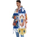 Mexican-talavera-pattern-ceramic-tiles-with-flower-leaves-bird-ornaments-traditional-majolica-style- Men s Hooded Rain Ponchos View2