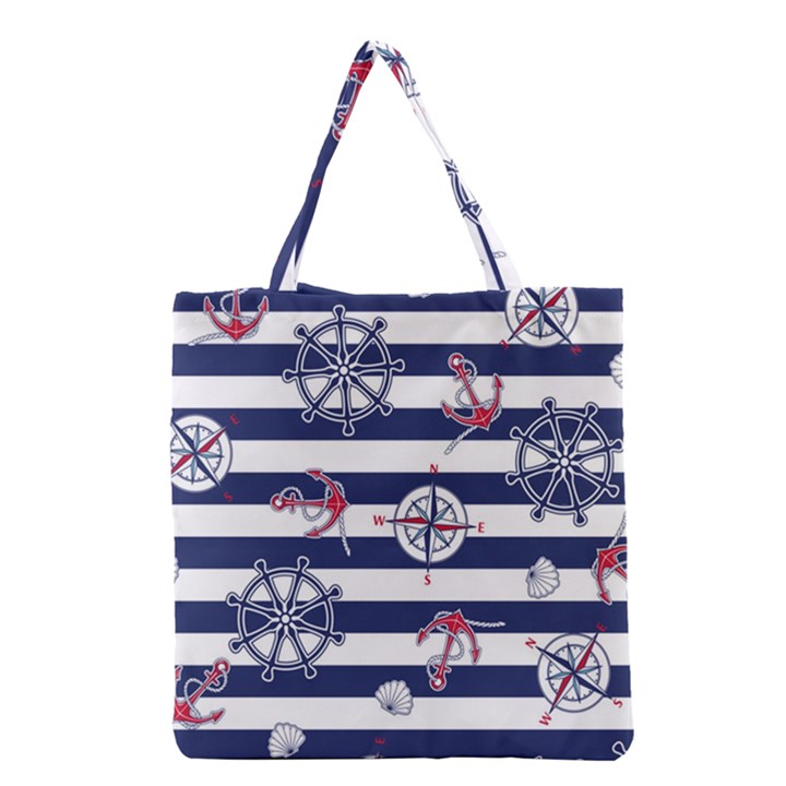 Seamless-marine-pattern Grocery Tote Bag