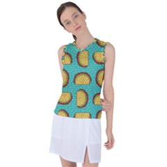 Taco-drawing-background-mexican-fast-food-pattern Women s Sleeveless Sports Top by Ket1n9