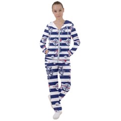 Seamless-marine-pattern Women s Tracksuit by Ket1n9