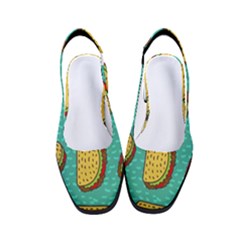 Taco-drawing-background-mexican-fast-food-pattern Women s Classic Slingback Heels by Ket1n9