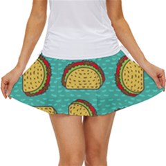 Taco-drawing-background-mexican-fast-food-pattern Women s Skort by Ket1n9