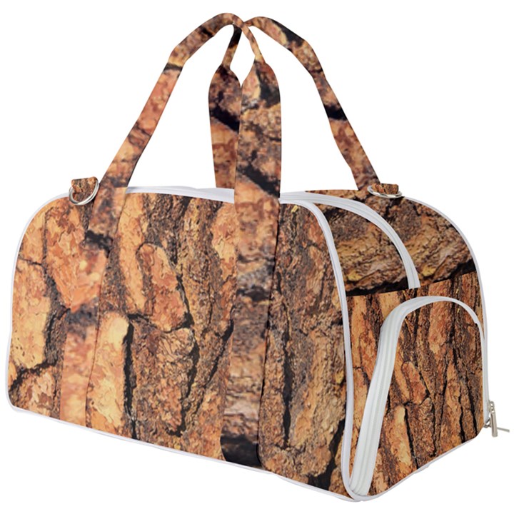 Bark Texture Wood Large Rough Red Wood Outside California Burner Gym Duffel Bag