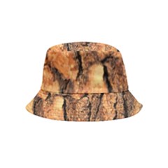 Bark Texture Wood Large Rough Red Wood Outside California Inside Out Bucket Hat (kids) by Ket1n9