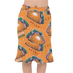 Seamless-pattern-with-taco Short Mermaid Skirt by Ket1n9