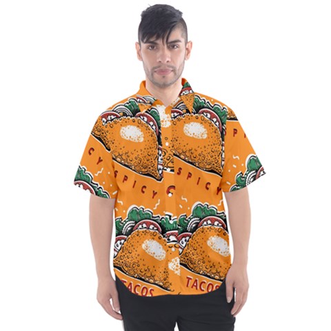 Seamless-pattern-with-taco Men s Short Sleeve Shirt by Ket1n9