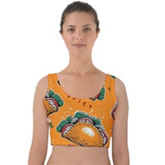 Seamless-pattern-with-taco Velvet Crop Top by Ket1n9