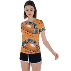 Seamless-pattern-with-taco Back Circle Cutout Sports T-shirt by Ket1n9