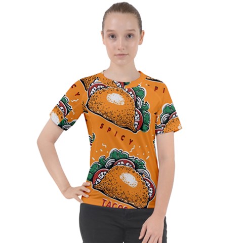 Seamless-pattern-with-taco Women s Sport Raglan T-shirt by Ket1n9