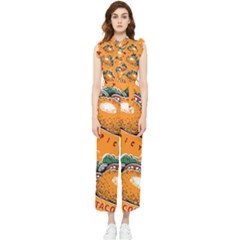 Seamless-pattern-with-taco Women s Frill Top Chiffon Jumpsuit by Ket1n9