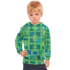 Green-abstract-geometric Kids  Hooded Pullover by Ket1n9