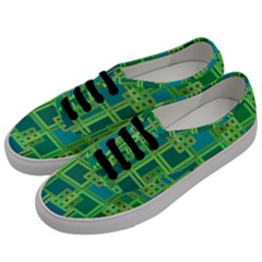 Green-abstract-geometric Men s Classic Low Top Sneakers by Ket1n9