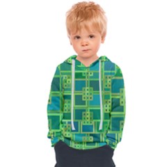 Green-abstract-geometric Kids  Overhead Hoodie by Ket1n9