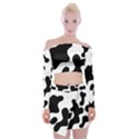 Cow Pattern Off Shoulder Top with Mini Skirt Set View1