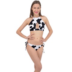 Cow Pattern Cross Front Halter Bikini Set by Ket1n9