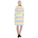 Cute Pastel Rainbow Stripes Long Sleeve Velvet Front Wrap Dress View2