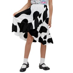 Cow Pattern Kids  Ruffle Flared Wrap Midi Skirt by Ket1n9