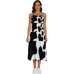 Cow Pattern Sleeveless Shoulder Straps Boho Dress by Ket1n9