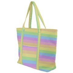 Cute Pastel Rainbow Stripes Zip Up Canvas Bag by Ket1n9