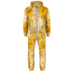 Cheese-slices-seamless-pattern-cartoon-style Hooded Jumpsuit (men) by Ket1n9