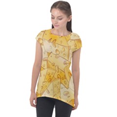 Cheese-slices-seamless-pattern-cartoon-style Cap Sleeve High Low Top by Ket1n9