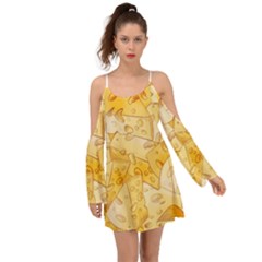 Cheese-slices-seamless-pattern-cartoon-style Boho Dress by Ket1n9