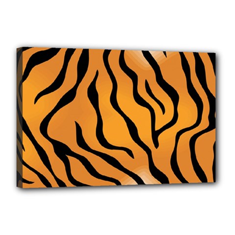 Tiger Skin Pattern Canvas 18  X 12  (stretched) by Ket1n9